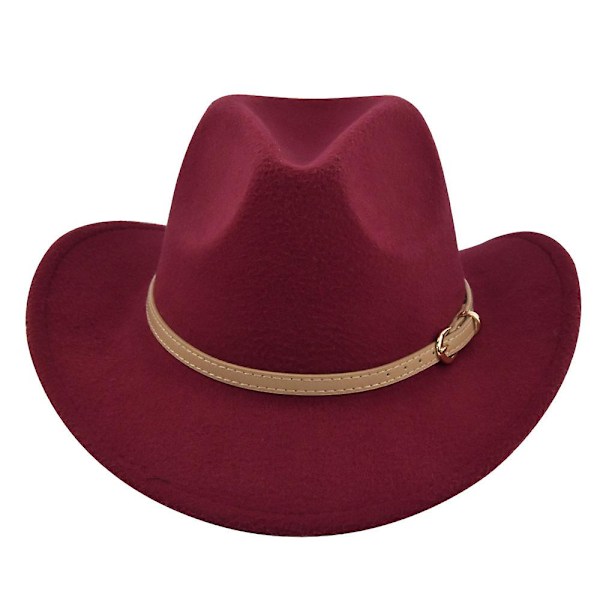 Filt Hat Retro Imitert Sau Hat Cowboy Hat Belte Ull Hat Nasjonal Hette Retro Jazz Hat