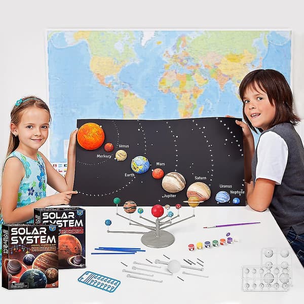 Solsystem til børn, astronomi solsystem model kit, planetarium projektor stamme legetøj med 8 planeter rumlegetøj