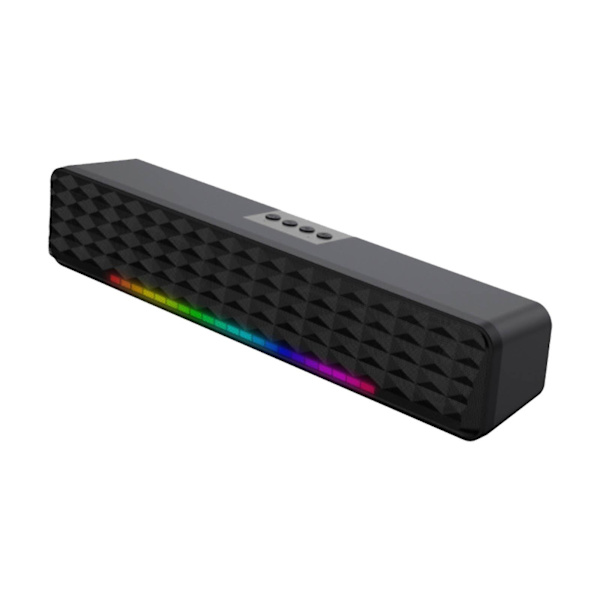 Datorhögtalare Tung bas Lång ljudfält Dator Skrivbordsljud Med Ljus RGB Bluetooth Ljudavstånd（Svart）