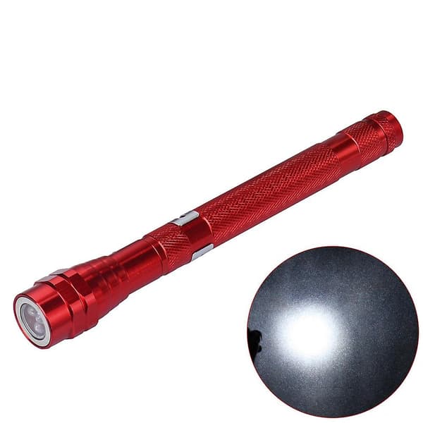 Joustava taskulamppu, LED-taskulamppu, teleskooppinen 3 LED-magneettityökalu, taskulamppu（RD）