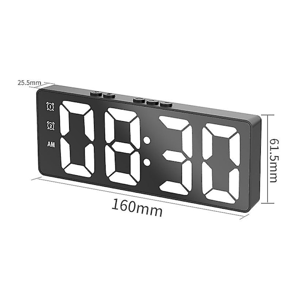 Led väckarklocka Elektronisk väckarklocka Enkel klocka Spegelklocka Väckarklocka Heminredning Temperaturklocka Väckarklocka Led väckarklocka För barn Klocka D