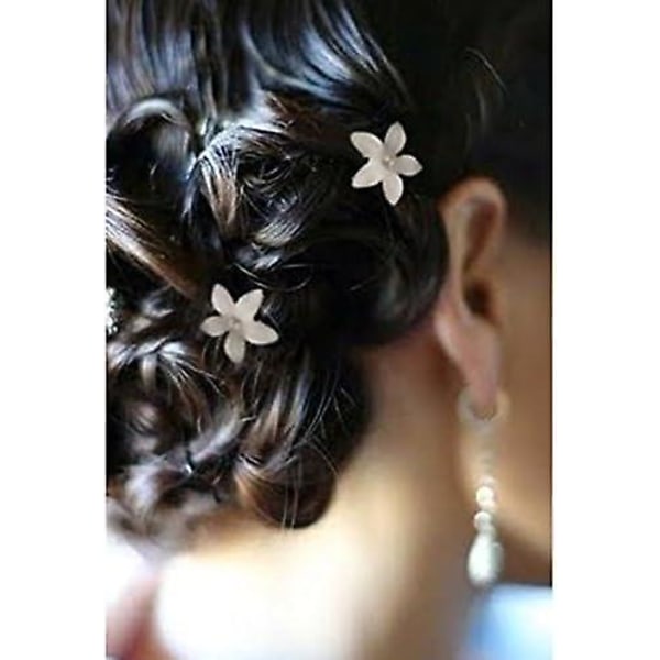 (Vit) 8 delar bröllopshårklämmor, strass hårklämmor U-formade hårspännen