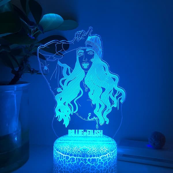 3D LED natlampe amerikansk popsanger 3D illusion