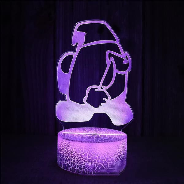 Spill 3D illusjonslampe, spill nattlys for barn, flere farger
