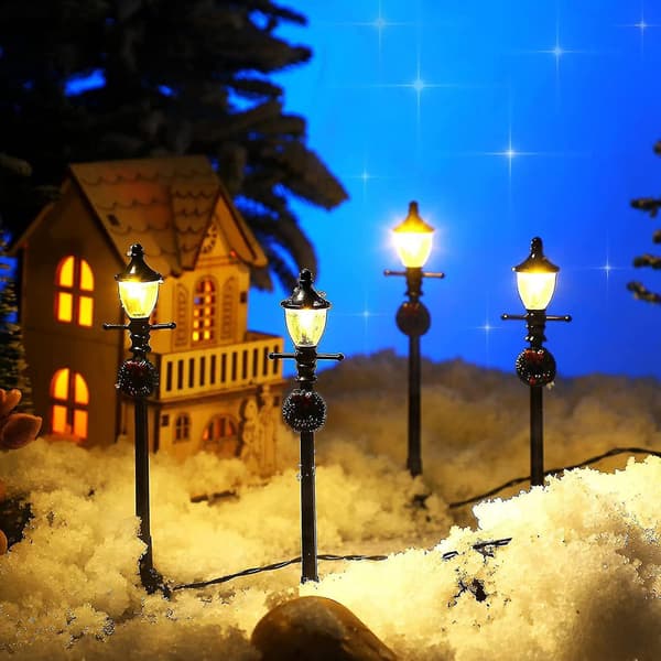 4 stk Mini Lampekattstolpe Lampe Rative For Diy Pathway