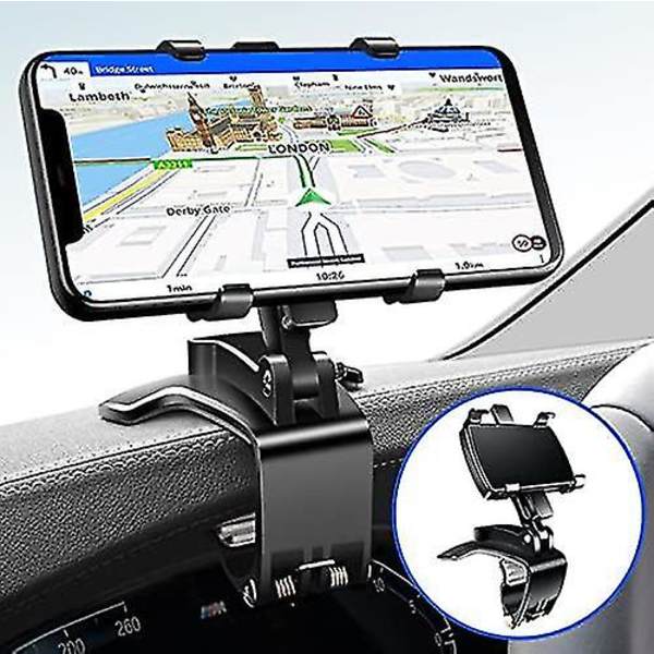 360 graders roterende biltelefonholder multifunksjonell dashbord solskjermklips