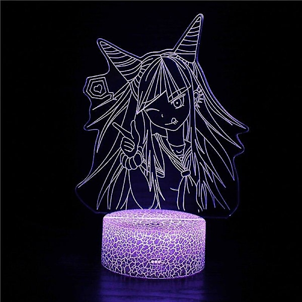 Japansk anime danganronpa soveværelse 3d natlys cool led diasshow børns dekoration til at mindes fødselsdag julegave