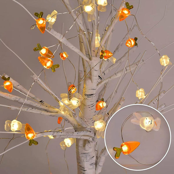 Pääsiäispupun LED-valot 30 valoa 9,8 jalkaa paristo koristeluun (keltainen)