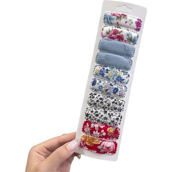 10 stk. stofhårspænder - Bløde, sikre, til børn, 1 sæt, BB-spænde Colorful