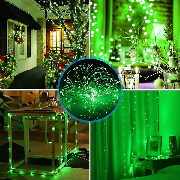 St. Patrick's Day Solar String Lights, Mini 100 LED Koppartrådslampor, Fe-lampor, Vattentäta solcellsdekorationer för inomhus- och utomhusbruk, trädgårdar, H