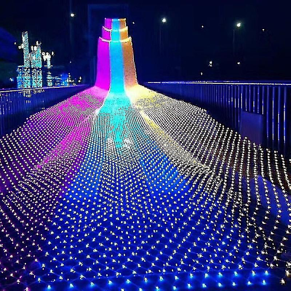 Led-lyskæde net mesh fe-lys til festival bryllup julefest dekoration