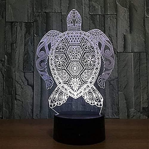 Turtle 3d Lysende Optisk Illusion Lampe Skildpadde Farve Effekt Skildpadde Lanterne Touch Switch Usb