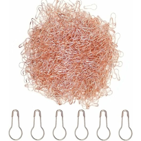 1000 st säkerhetsnålar metallpumpaformade säkerhetsnålar kalabasnål Klädetiketter pärlnålar (roséguld)