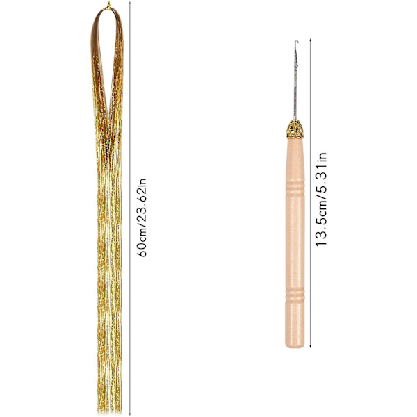 Farget hår extensions, 12 farger tinsel hår extensions, hår tinsel