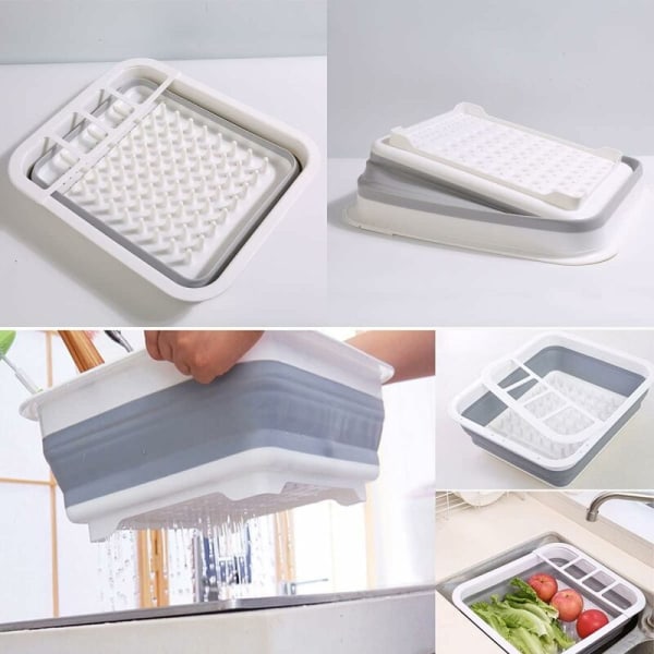 Sammenklappeligt opvaskestativ - Transportabel opvaskemaskine - Bestikafløb til køkkenbord, autocamper, interiør til Platos, Ladacèe