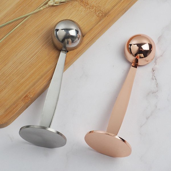 Multifunktionell kaffesked pulverhammare tamper espressosked redskap (guld)