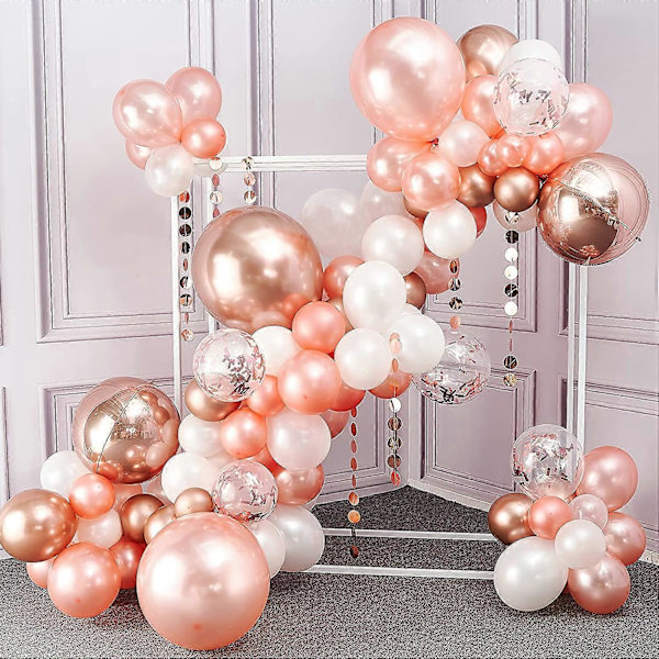 Roséguld Ballonger, 140 st Roséguld Födelsedag Dekorationer, 18 tum Ballonger, 4D Folieballonger, Ballongbåge Kit, Prickar Girlander, Födelsedag Ballonger, Ro