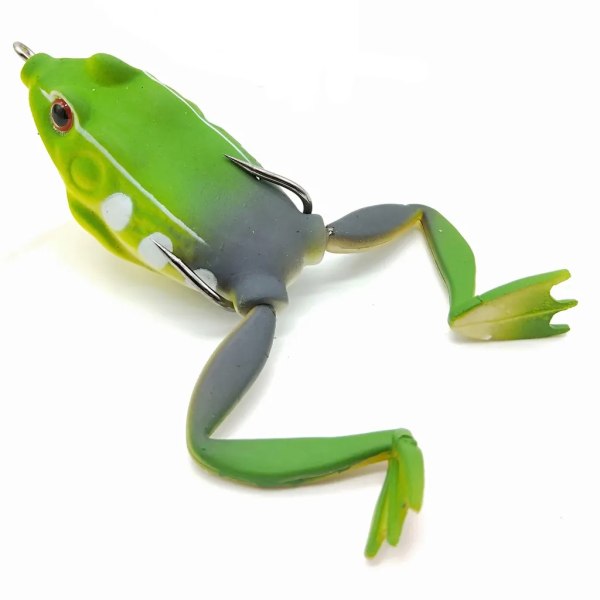 LIXADA 5 st Frog Lure Kit Mjuka bioniska fiskedrag Realistiska Frog Bordsvatten Simdrag med krok fiskeredskap 2,2 tum 0,5 oz/styck