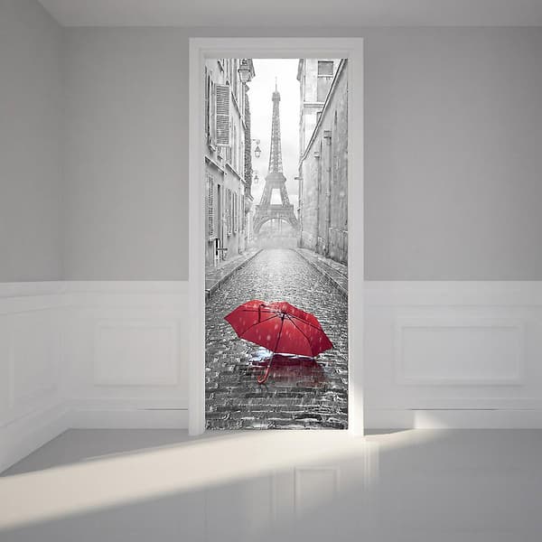 Tarra -Eiffel-torni Itsekiinnittyvä seinätarra ovi, PVC, Eiffel-torni, 200 x 38,5 cm