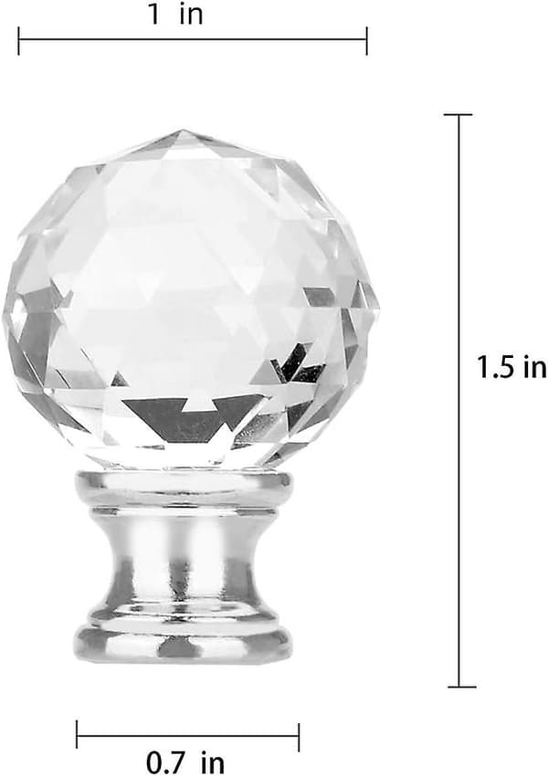 Trådformet Diamant Krystal Lampeskærm Finial Sølv Base