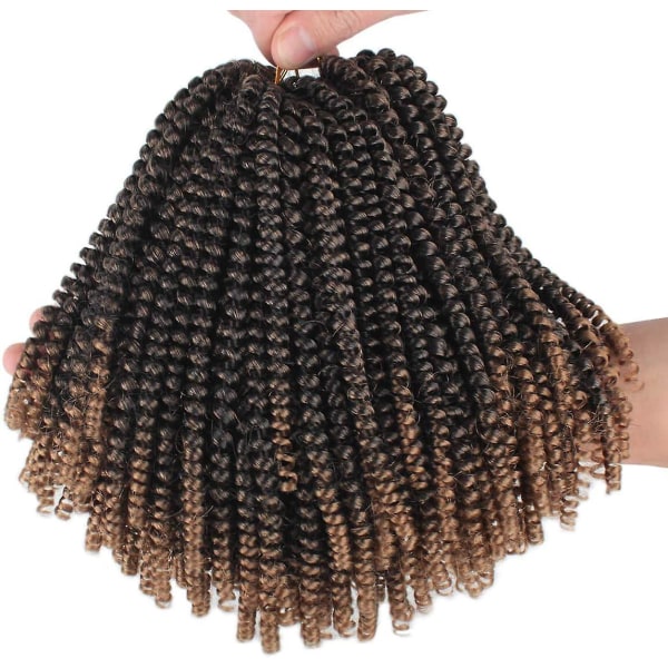 8 Inch 6 Pack/batch Hår Virkade flätor Syntetiska hårförlängningar Flätor Weird Curly Twists Spring Twists Women T27#