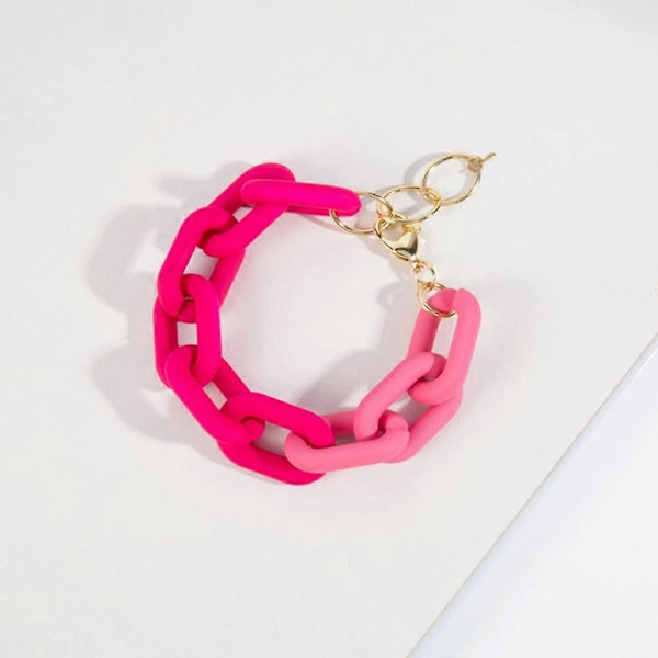 Sommarfärgade Resin Länkkedje Armband Chunky Akryl Länkkedje Armband Set för Kvinnor Flickor Y2k Smycken A 3Pcs -