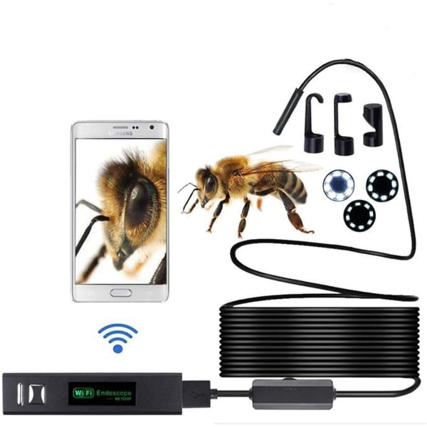 Wifi Wireless Borescope 1200p Inspektionskamera 2,0 Megapixel HD Snake Camera för Android Ios Smartphones med 3,5 m/10 m hård tråd (5 m)