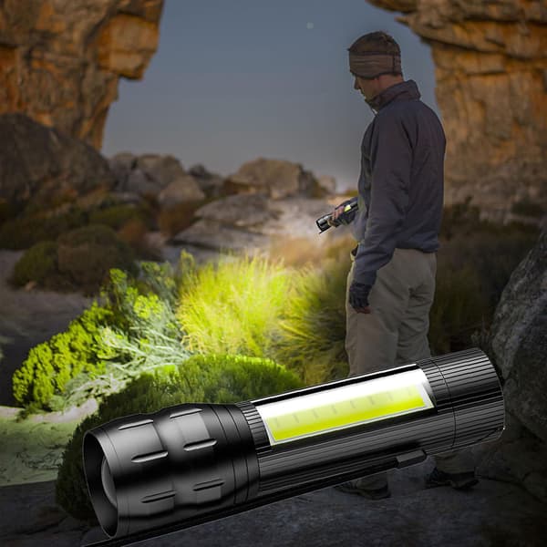 LED-ulkovalaisin, kannettava taskulamppu (musta)