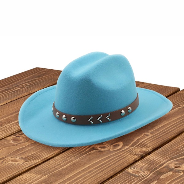 Herrarnas ullvarma hatt, trendig ullhatt, cowboyhatt med bred brätte för höst och vinter (04)
