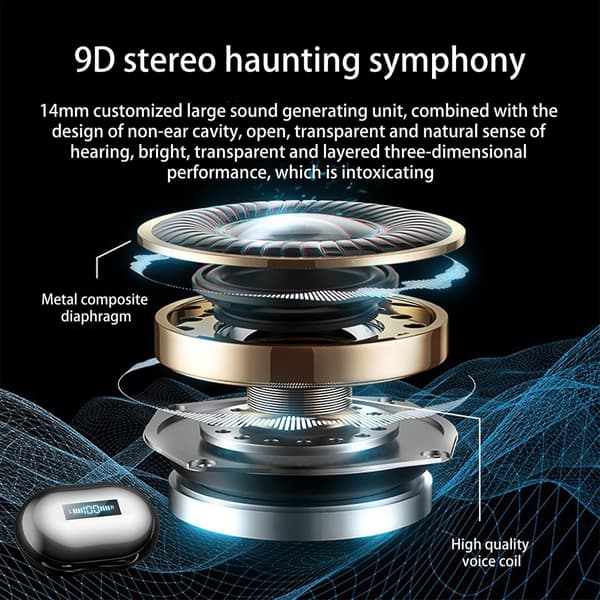 5.3 Over-Ear Tre True Digital Display Trådløst Bluetooth-hodesett
