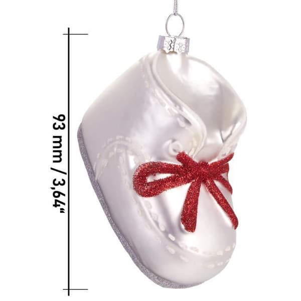 BRUBAKER Babysko - Handmålad Julkula i Glas - Roliga Dekorativa Figurer - 9 cm
