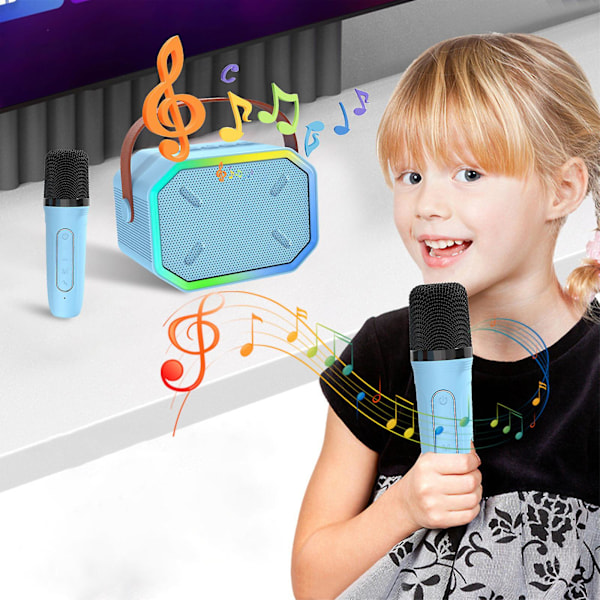 Bluetooth-högtalare Trådlös mikrofon för hemma-ljud Karaoke-maskin, Bluetooth 5.3 Uppladdningsbar PA-system Scen Subwoofer, Bärbar mikrofonhögtalare