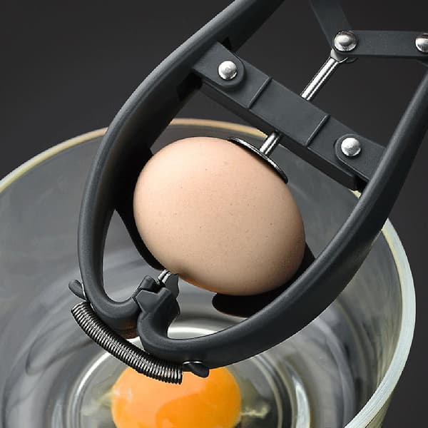 2 i 1 rustfritt stål eggåpner håndholdt arbeidsbesparende eggeskiller eggeskallåpningsverktøy