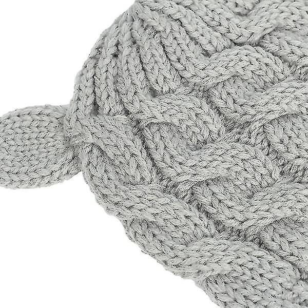 Varma Pom Pom-mössa och vantar, babyhattar och vantar set barn stickad mössa vinter（S）