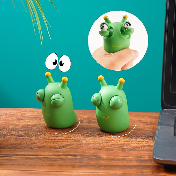 2 stk morsomme øyeeple popping squeeze leketøy gressorm klemme squishy fidget leketøy antistress øye sprett for barn voksen stressavlastning（Som bilde，2 stk blanding）