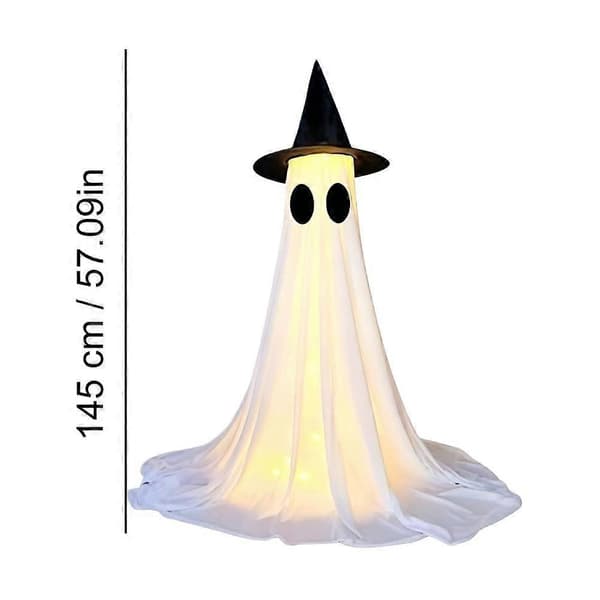 Stor Halloween-spøkelsesdekorasjon 145 cm lysende innendørs dekorasjon rask montering