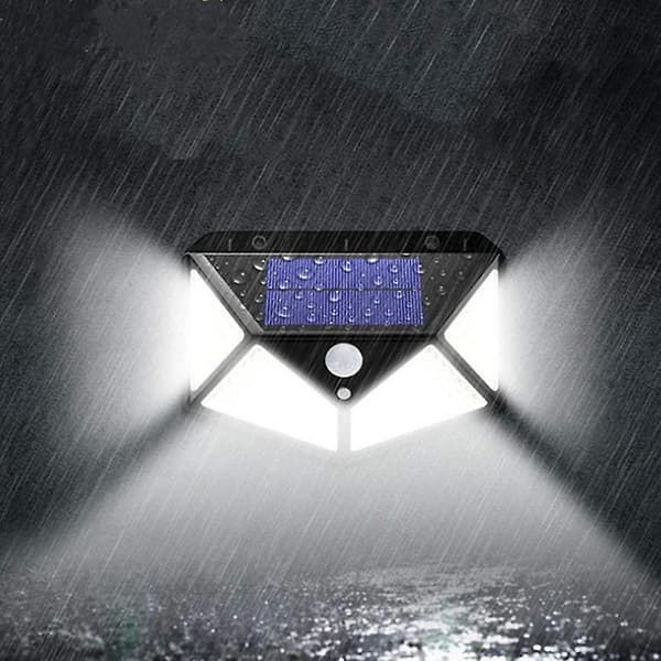 LED-vägglampa med rörelsesensor, IP65 vattentät, solcellsdriven, armatur