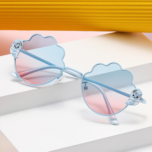 Den lilla sjöjungfrun barns solglasögon dammode metall solglasögon polariserade anti-uv solskydd solglasögon---grön ram svart och grå shee