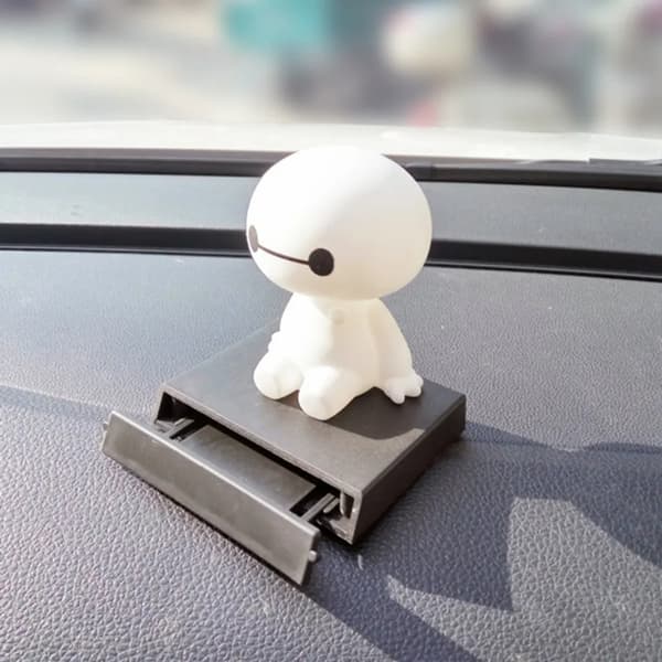 Bil vit bobblehead huvud utan bas prydnad interiör tillbehör