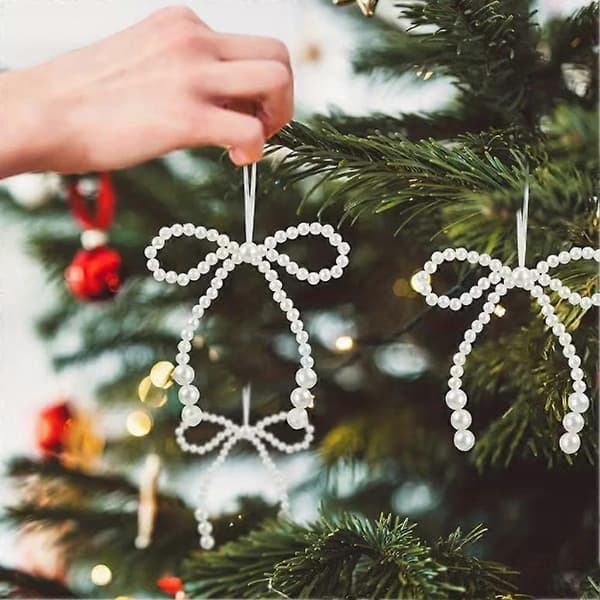 Julrosettdekorationer - Set med julgransprydnader - Festlig presentinslagning 6pcs