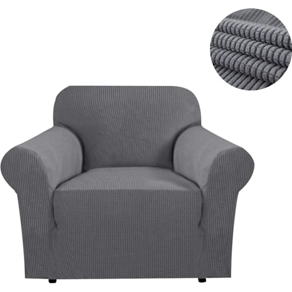 Elastan sofföverdrag stretch sofföverdrag fåtöljöverdrag elastiskt halkfritt sofföverdrag (1-sits, ljusgrå)