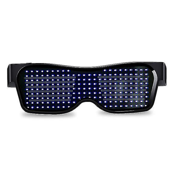 App-styrda Bluetooth LED-festglasögon med anpassade språk, USB-laddning, blinkande lysande glasögon, jul-konsert-solglasögon
