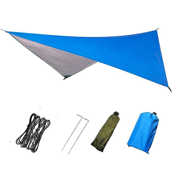 Pxcl Camping Tält Tarp, Vattentät Camping Regnfluga Tarp Utomhus UV-skydd Skydd Fotspår För Utomhus Camping Ryggsäck Vandring Hängmatta (blå)