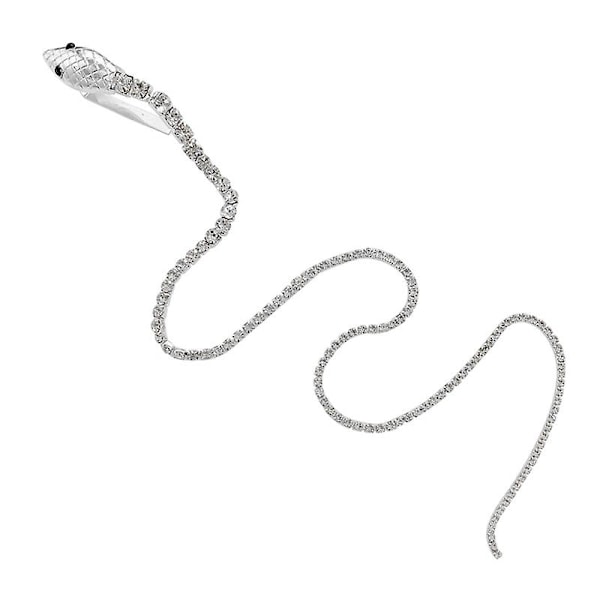 Lyxig hårkedja med strass, ormhänge, hårklämma, hårsmycke för smekmånader (silver)