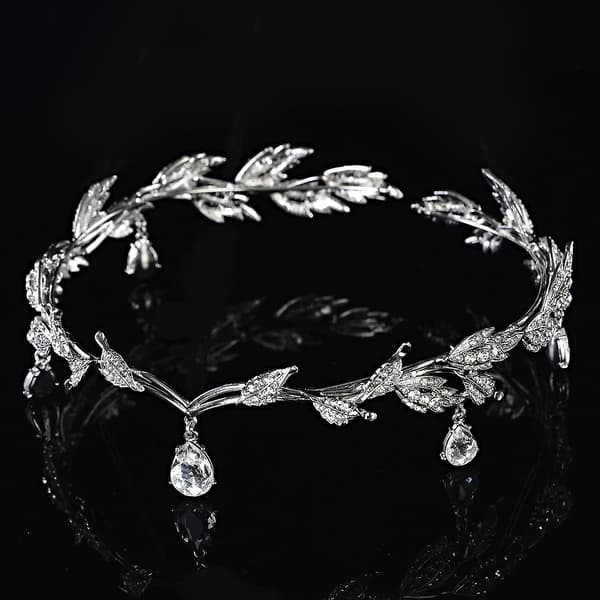 Hodeplagg Krystallperlet Pannebånd Krystall Rhinestone Bryllupshodebånd Brudehårtilbehør