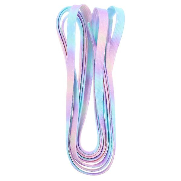 1 par Tie Dye skolisser flade snørebånd lærred sko snore udskiftning sko stropper（Som vist）
