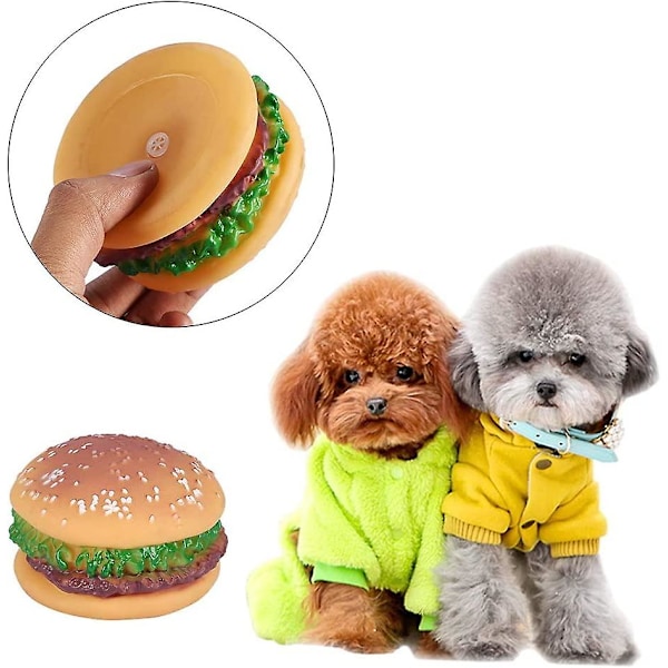 Hunde legetøj formet mad squeaky hvalp hundelegetøj legetøj kreativt kæledyr legetøj hamburger lyd til hunde og kat