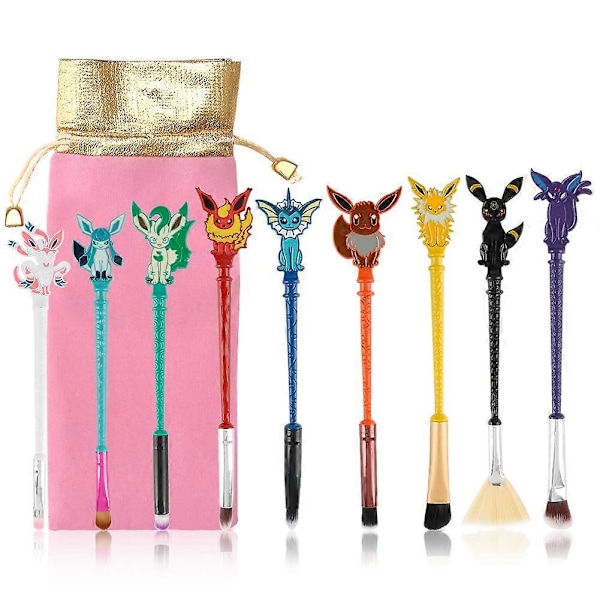 Söt Fairy Makeup-borste Set, 9 st Trollspö Makeup-borstar Present till Kvinnor