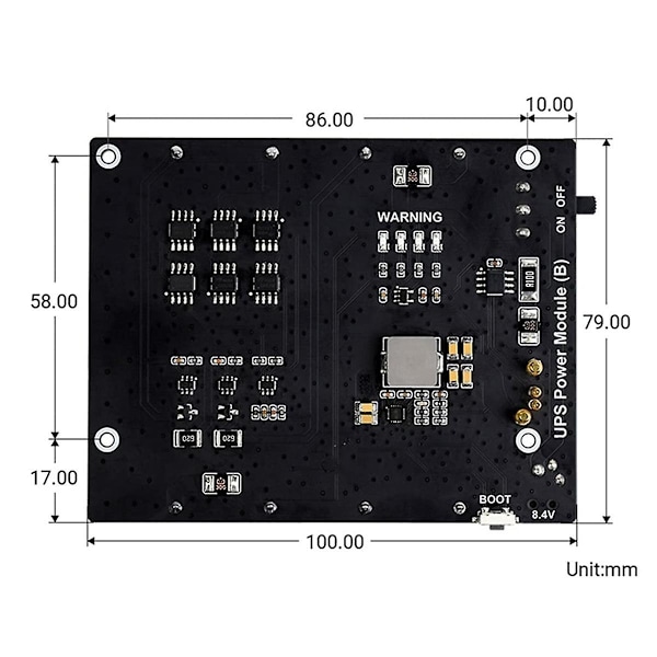 Til Nano B01 / 2GB UPS Power Module, Uafbrudt 5V Strømforsyning, 5A Høj Strøm - EU Stik（Sort）