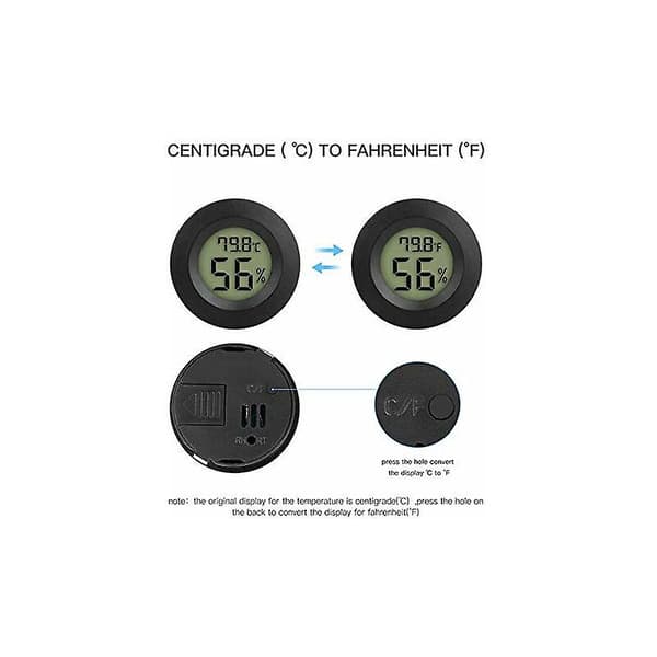2 stk. Mini køleskabsfryser Hygrometer Termometer, Elektronisk Hygrometer, Sort Termometer